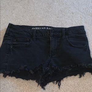 womens black jean shorts